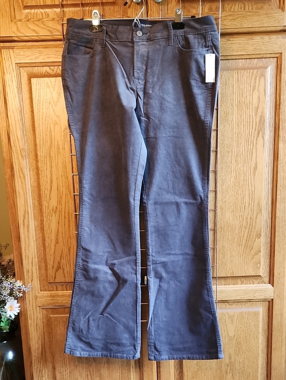 Old Navy Gray Corduroy Flare Pants, Size 12P